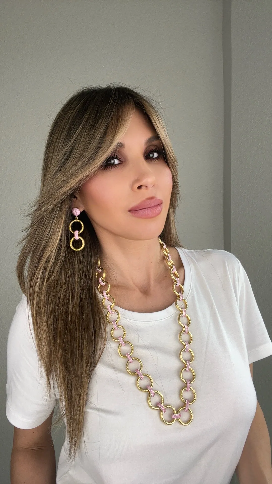 Chainlink Crystal Dangle Earrings
