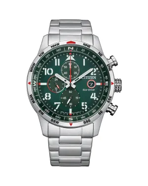 Citizen Chronograph Eco-Drive Green Dial Watch CA0791-81X