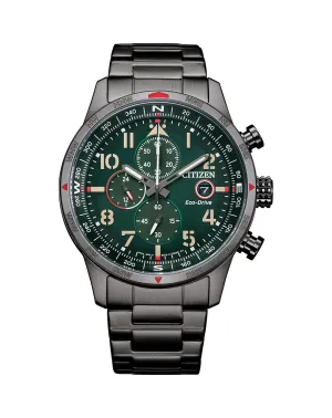 Citizen Chronograph Eco-Drive Green Dial Watch CA0797-84X
