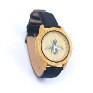 Copy of Vintage Ladies Watch with black Cork Strap  Pattern Dial WA-240-A (with Random box)