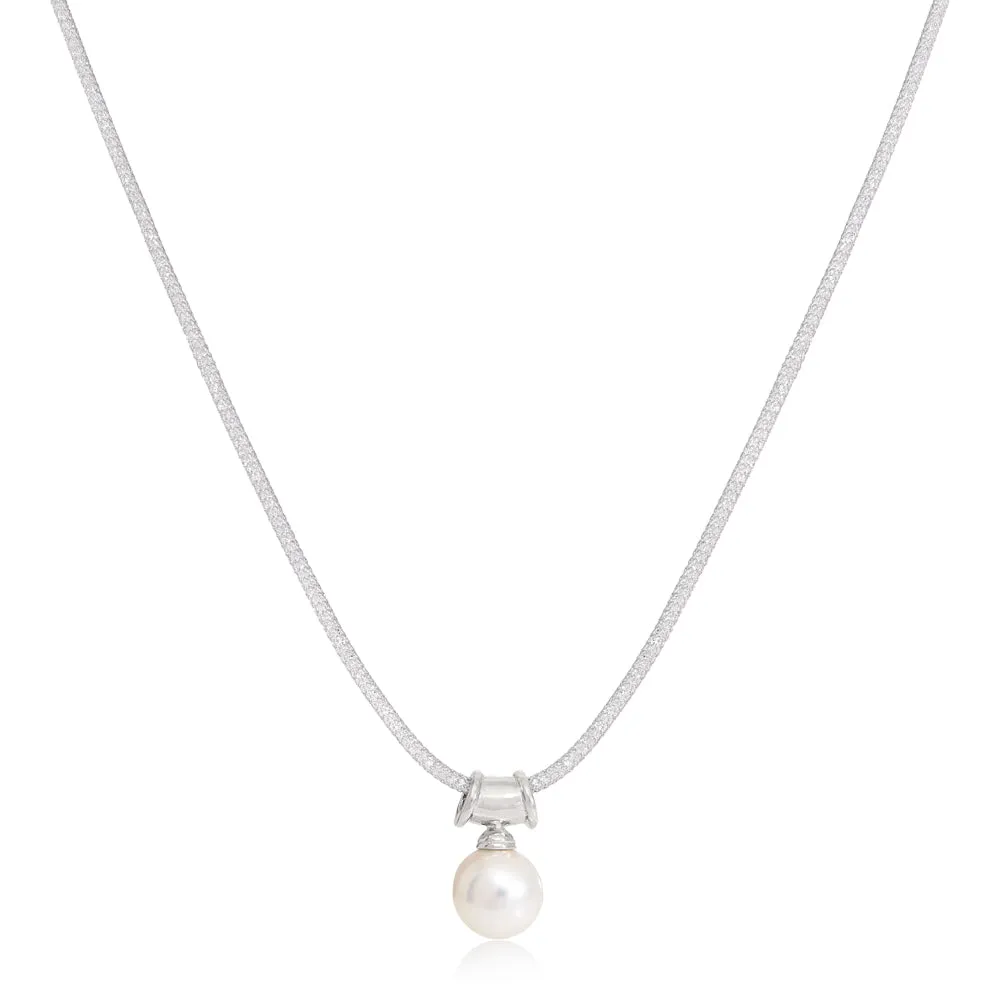 Credo silver mesh collar necklace
