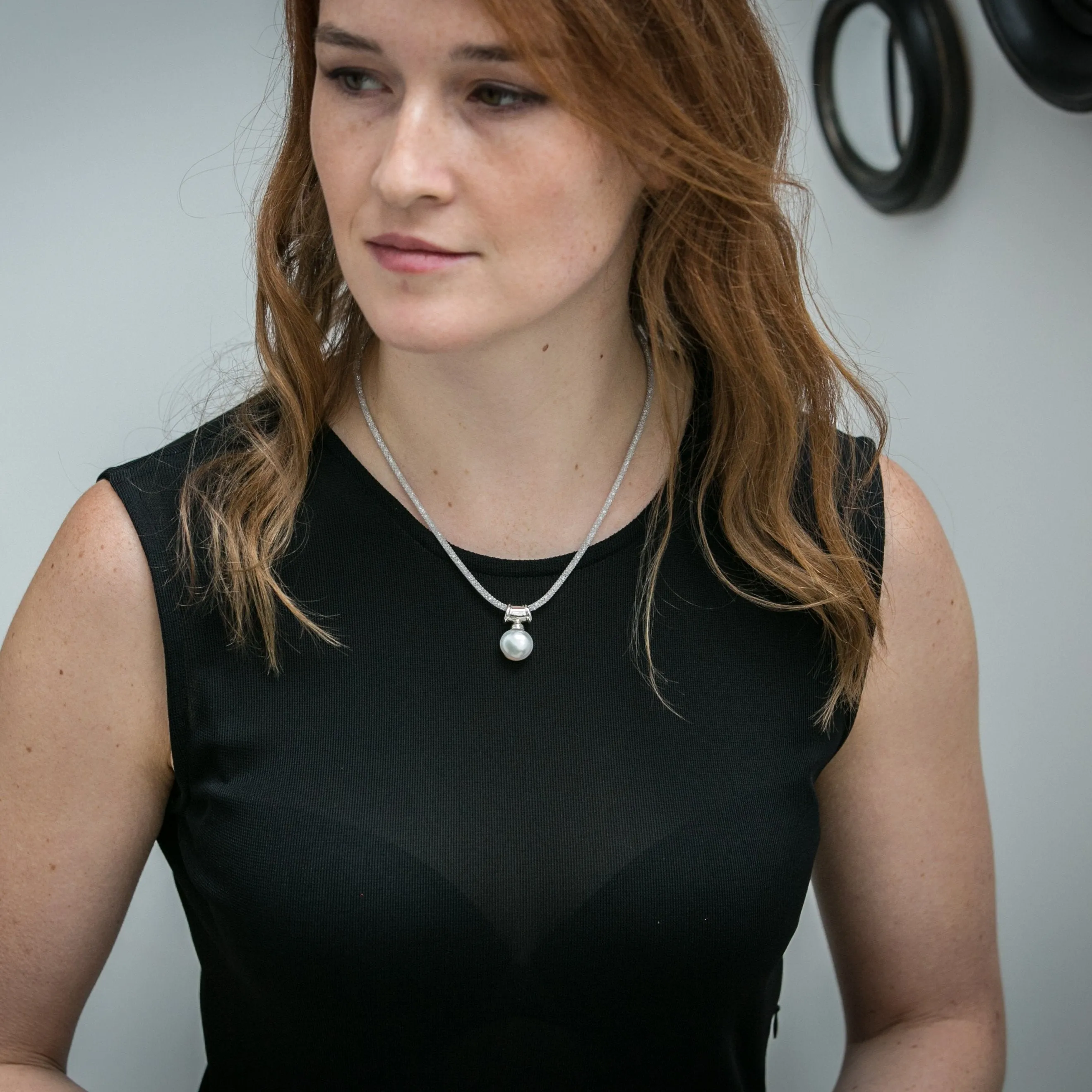 Credo silver mesh collar necklace