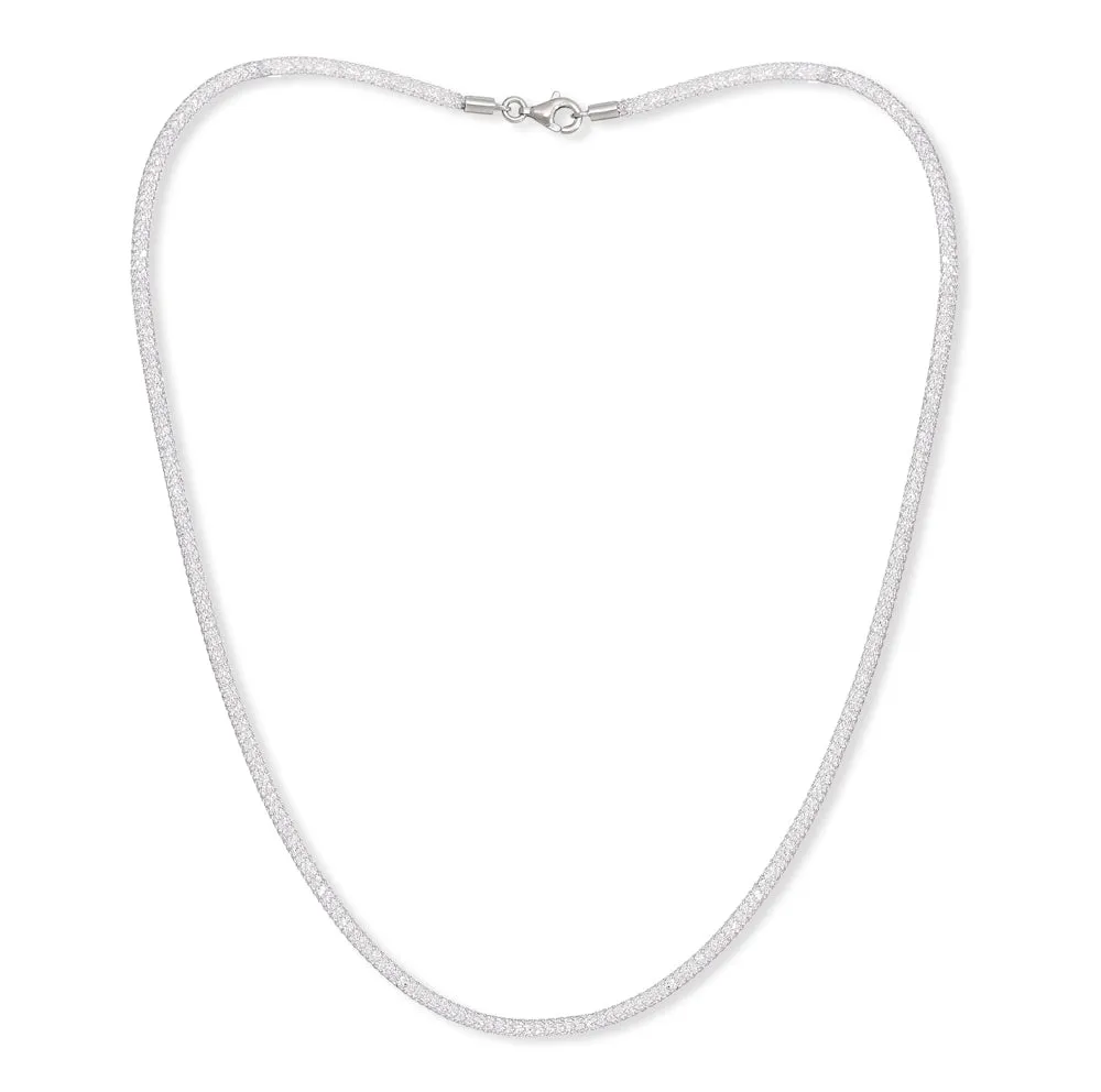 Credo silver mesh collar necklace
