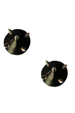 Cruel Intentions Black Pleather Spike Silicone Nipztix