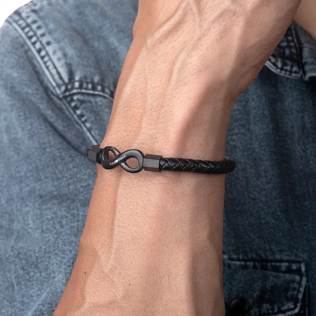 Customized Men's Leather Bracelets | Crown, Infinity & Gift Options