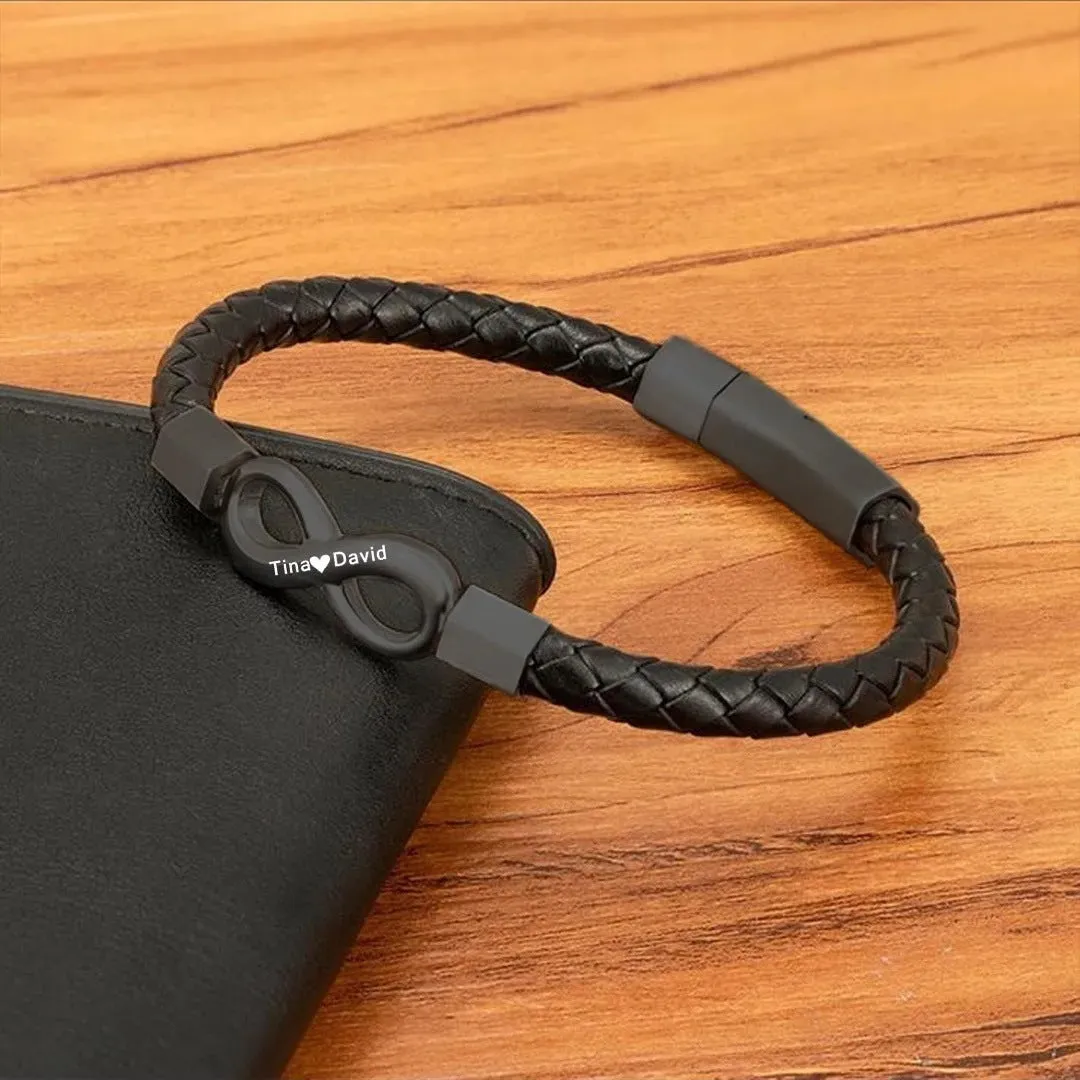 Customized Men's Leather Bracelets | Crown, Infinity & Gift Options