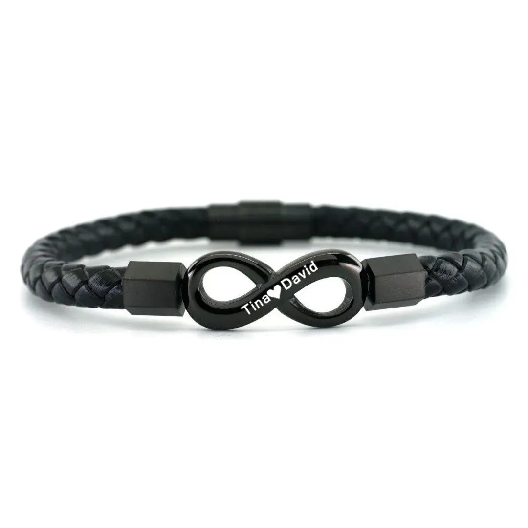 Customized Men's Leather Bracelets | Crown, Infinity & Gift Options