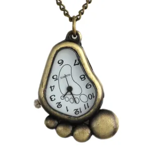 Cute Footprint Pendant Necklace Watch