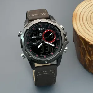 Digital Artistic Balance Leather Wrist Watch For Men