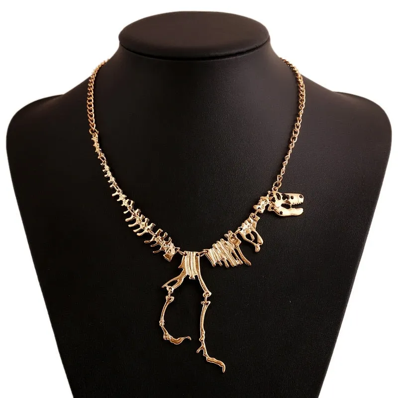 Dinosaur Vintage Necklace Short Collar Fashion Costume Jewelry for Women Teens