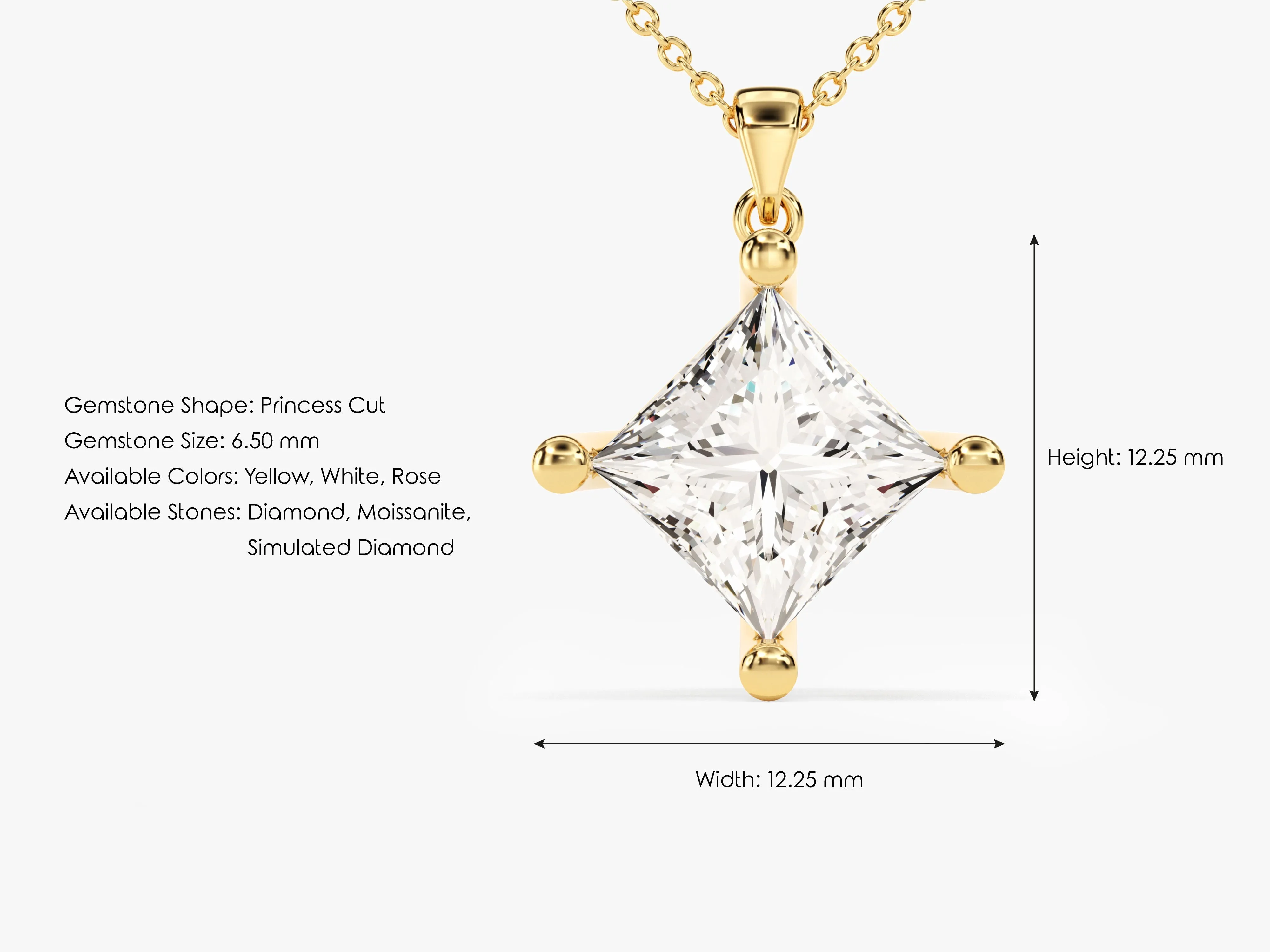 Double Bail Lab Grown Diamond Solitaire Pendant (1.00 CT)