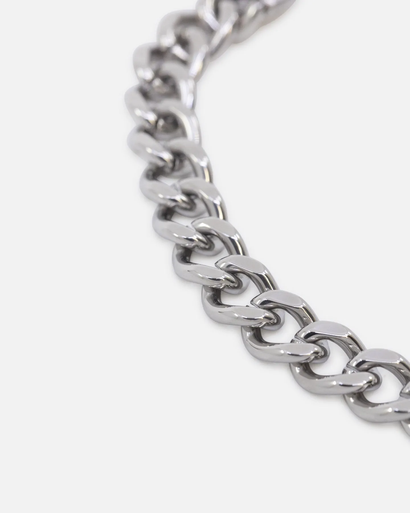 Ed Hardy Scroll Logo Curb Chain Bracelet Silver