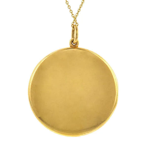 Edwardian Round Locket Pendant Necklace