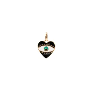 enamel heart evil eye bale charm