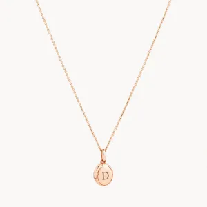 Engravable Oval Mini Locket Necklace in Rose Gold