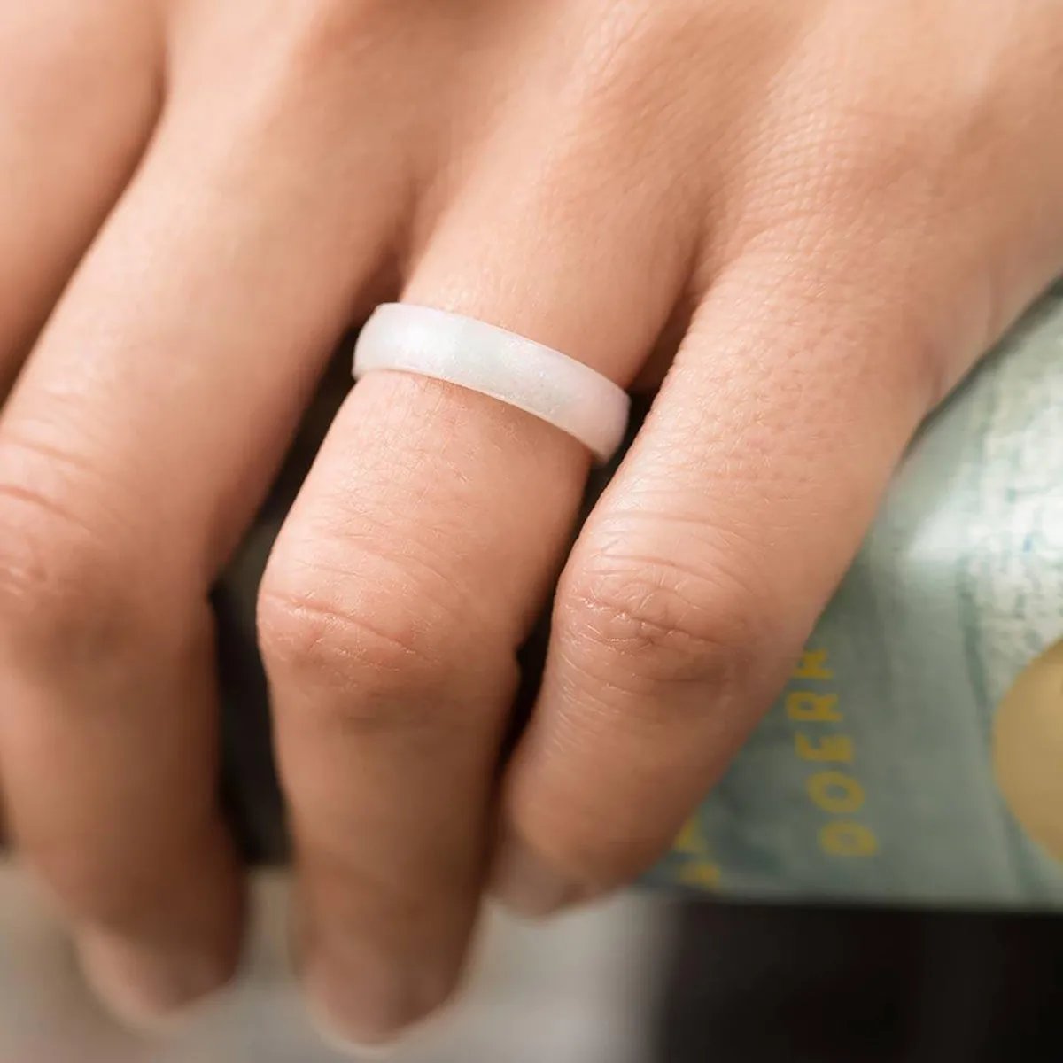 Enso Rings Thin Birthstone Series Silicone Ring - Pink Tourmaline