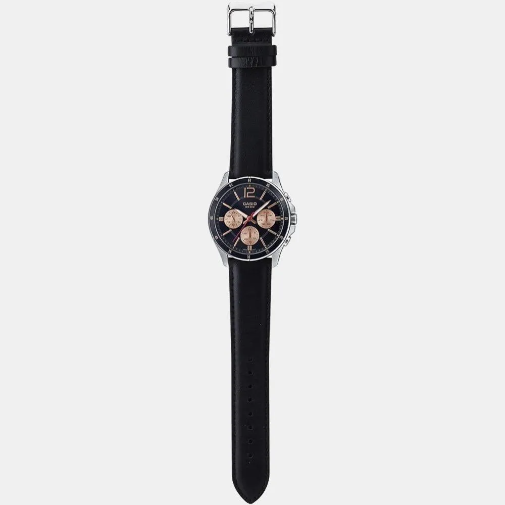 Enticer Men's Chronograph Leather Watch A1888 - MTP-1374HL-1A2VIF