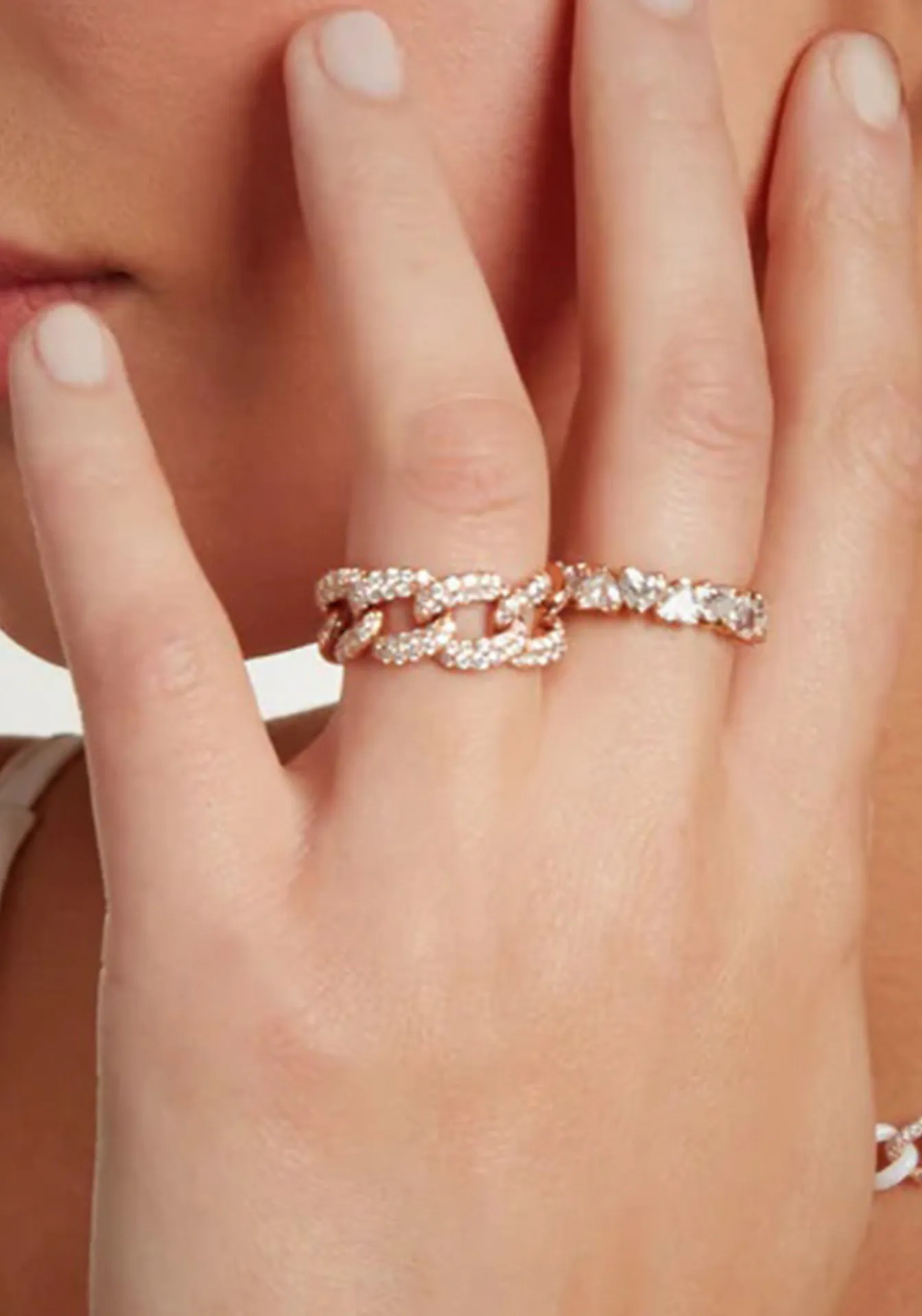 Essential Link, 18K Rose Gold   Pink Sapphire Ring