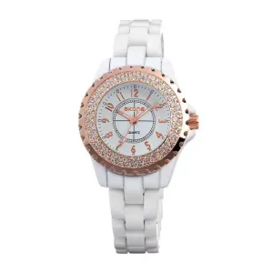 Fashion Rhinestone Luxury Brand Casual Watch Quartz 100% Genuine Ceramic Band Women's Dress Watches