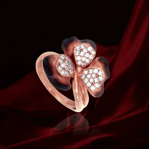 Four Leaf Ember Clover Ring