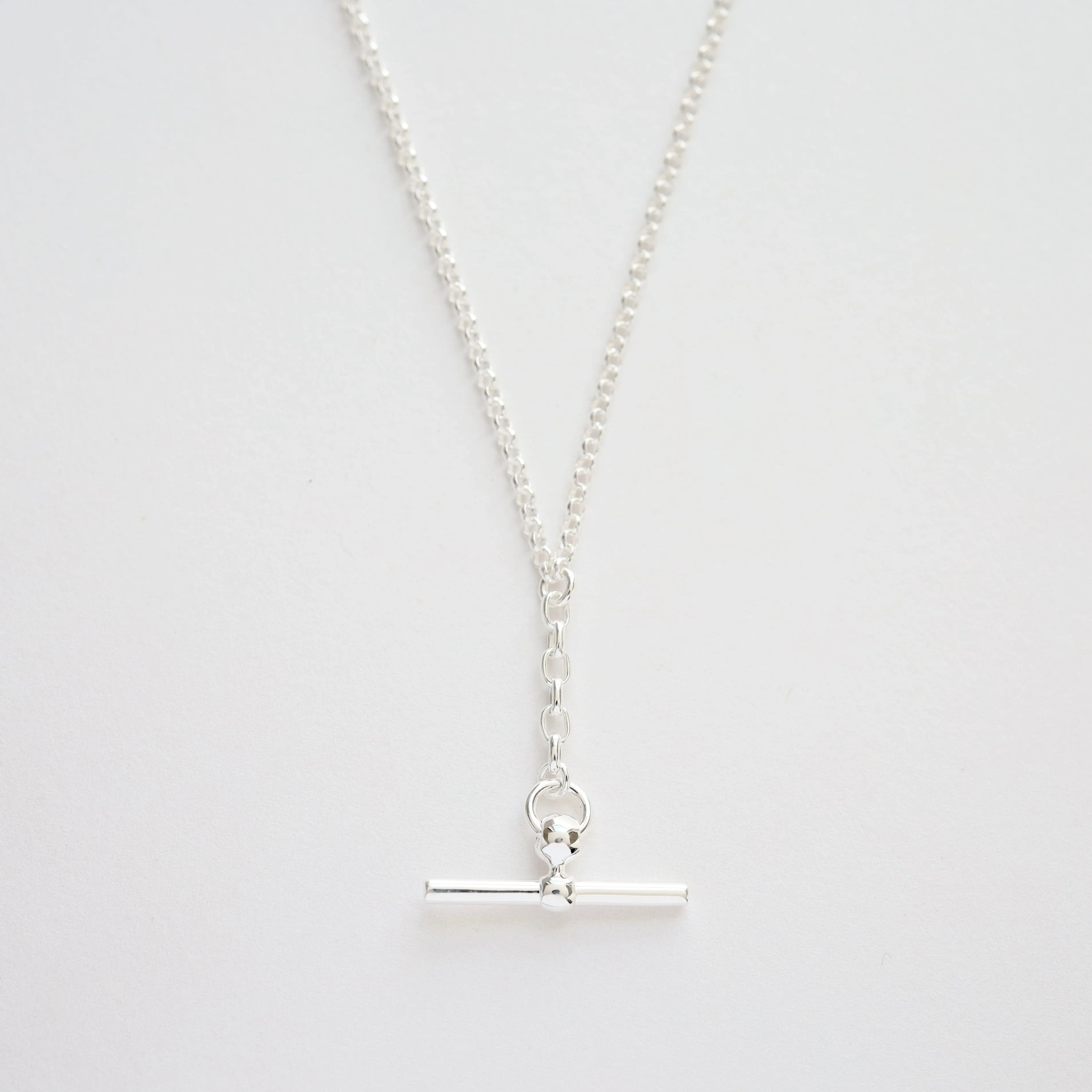 Front Fob Necklace in Sterling Silver