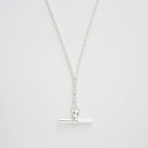 Front Fob Necklace in Sterling Silver