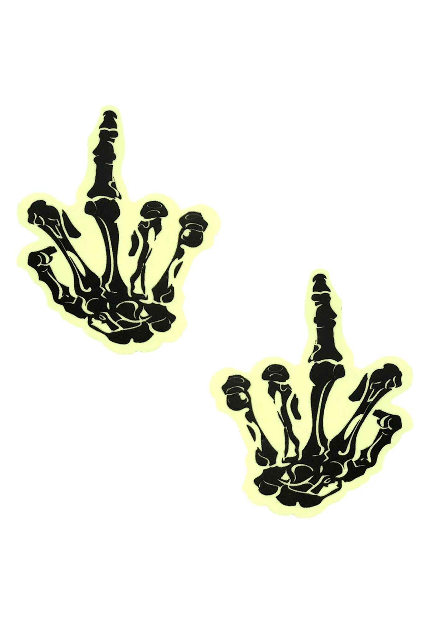 Fuck You Glow In The Dark Skeleton Hand Nipztix