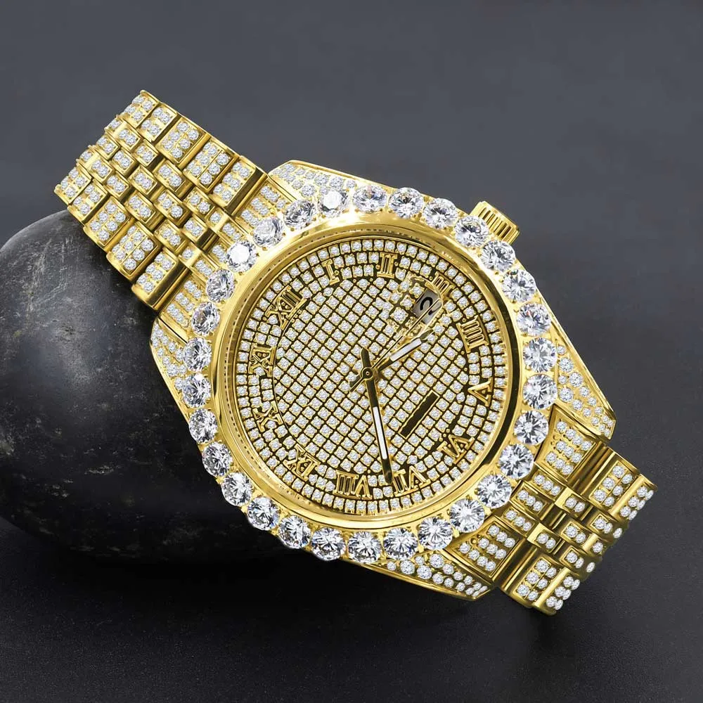 Full Bustdown Jubilee Iced Out Watch 4 Colors