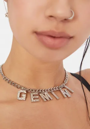 Gemini Bling Charm Necklace