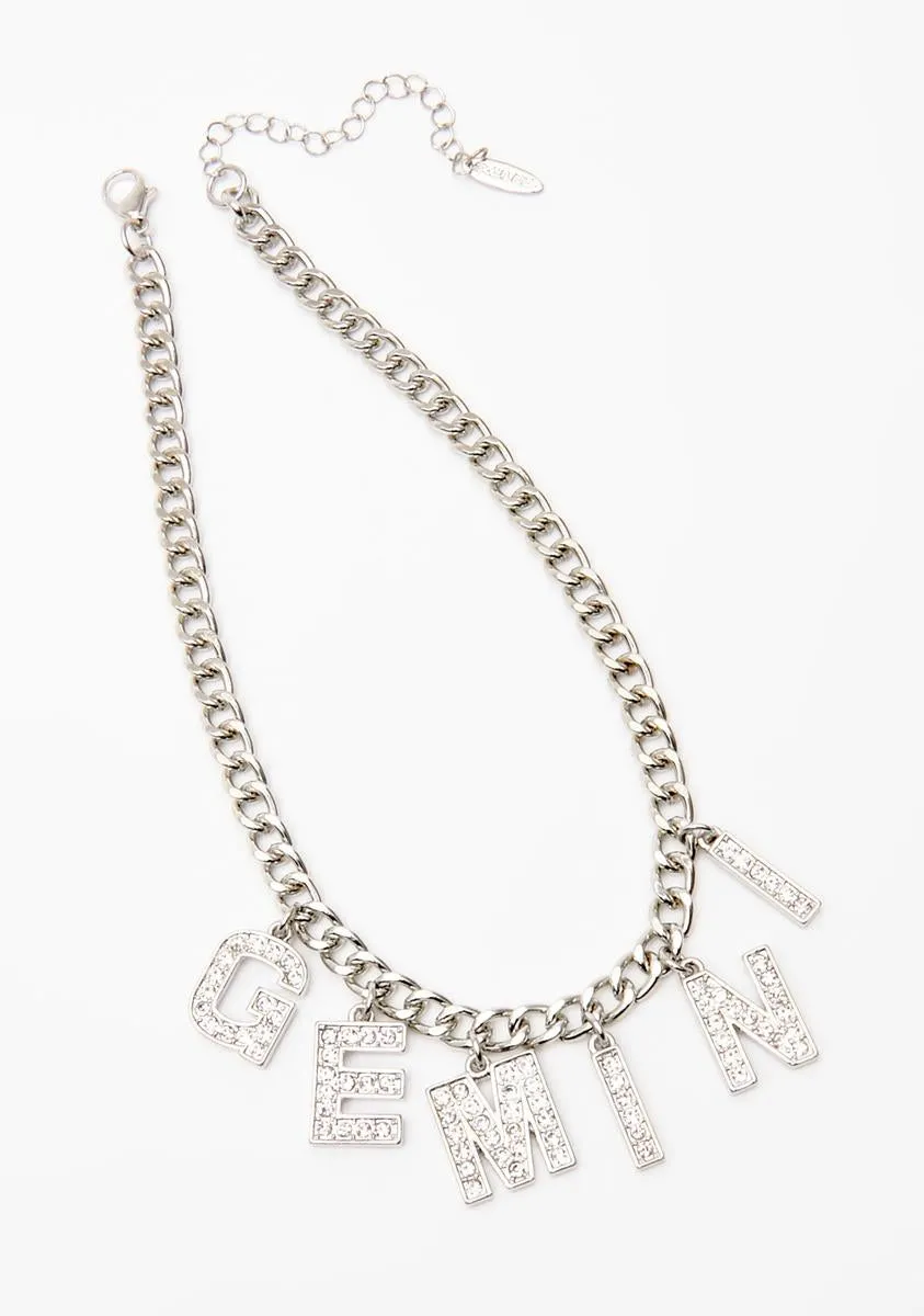 Gemini Bling Charm Necklace