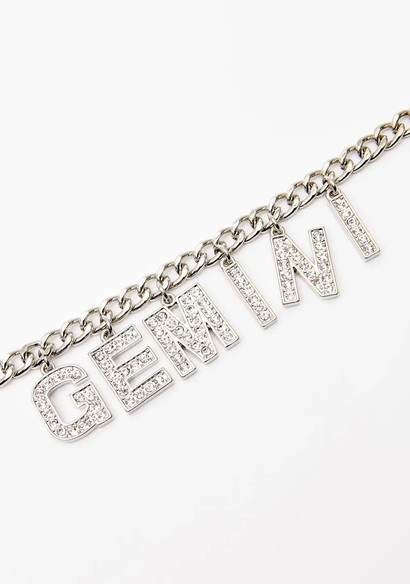 Gemini Bling Charm Necklace