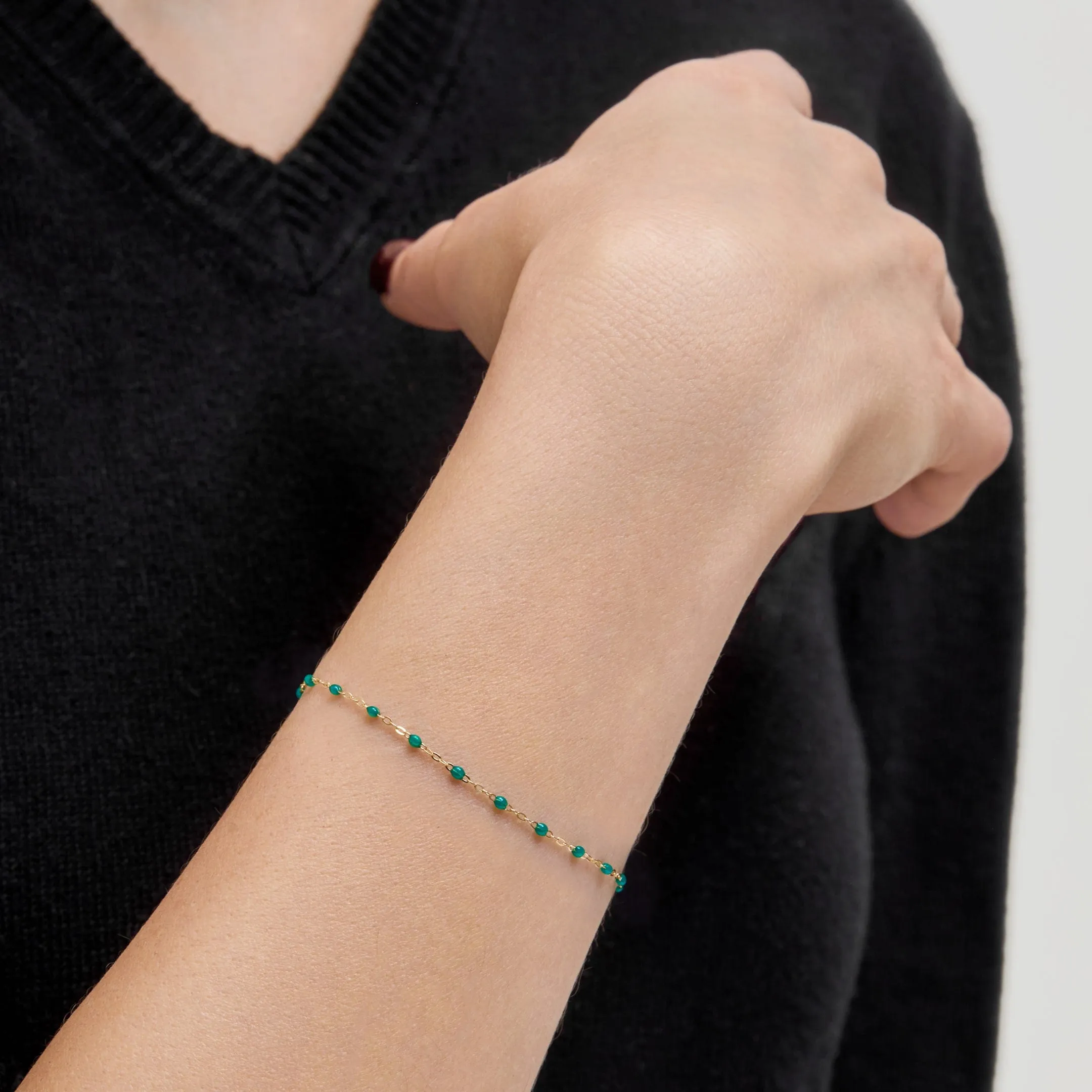 Gigi Clozeau Classic Yellow Gold Bracelet in Emerald