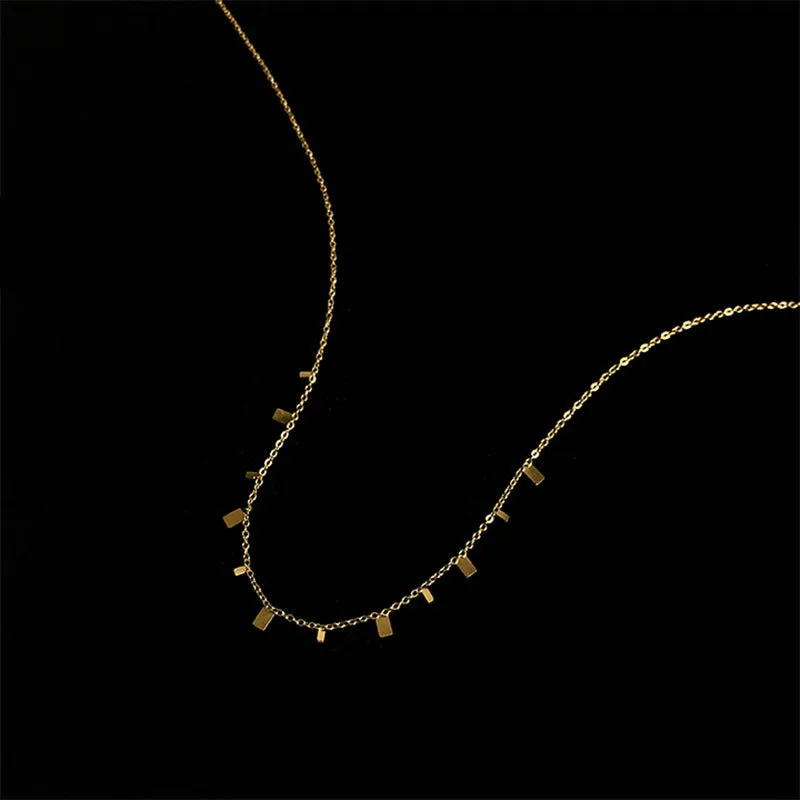 Gold Bar Charm Necklace jltn0686