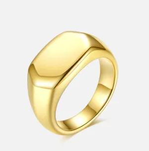 Gold Bold Signet Ring