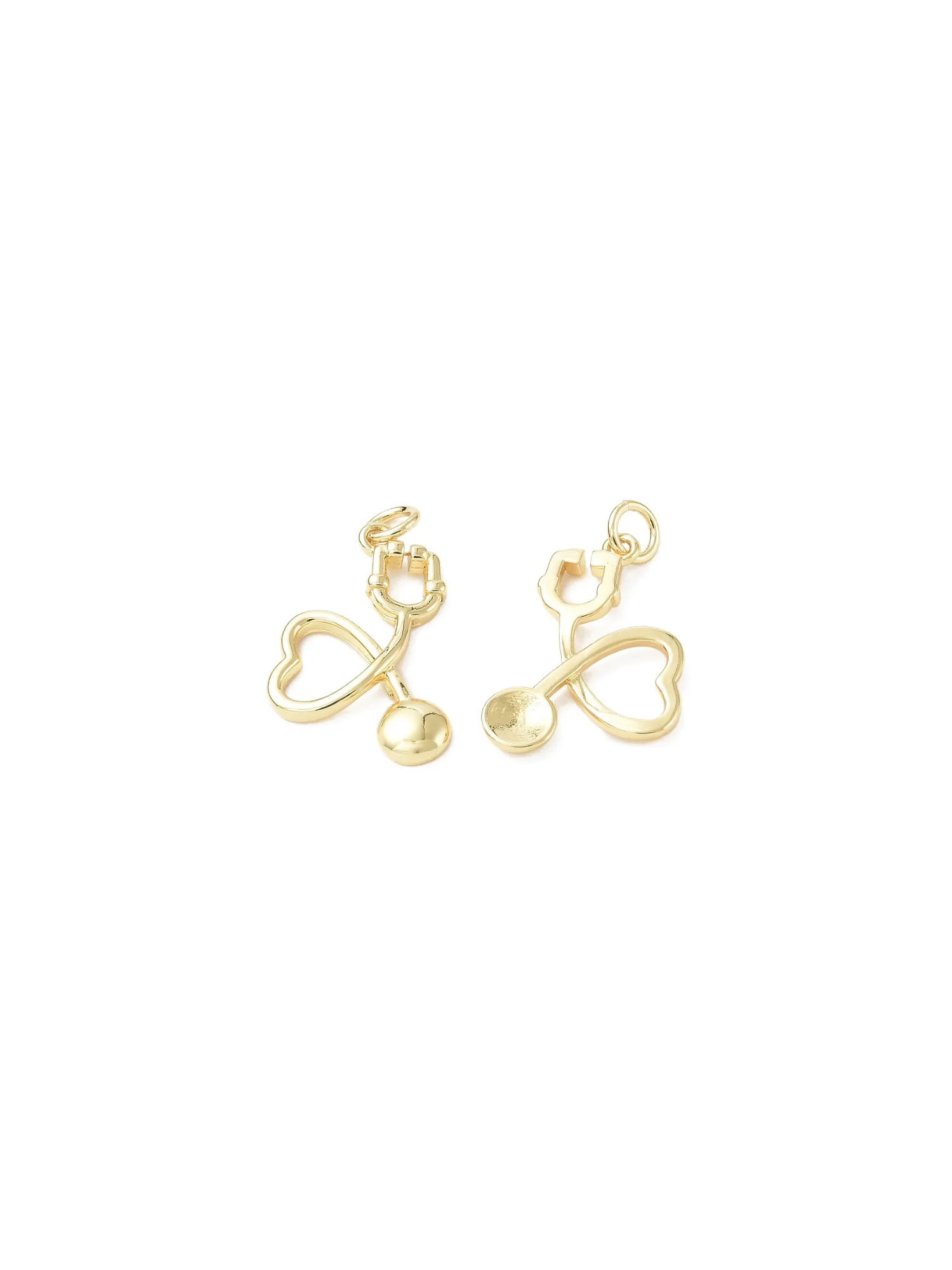 Gold Heart Stethoscope Charm