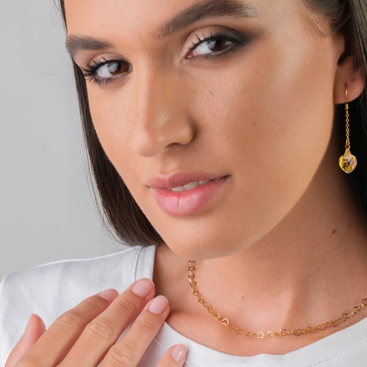 Gold Hearts Chocker Necklace