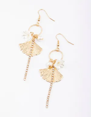 Gold Open Circle & Garden Drop Earrings