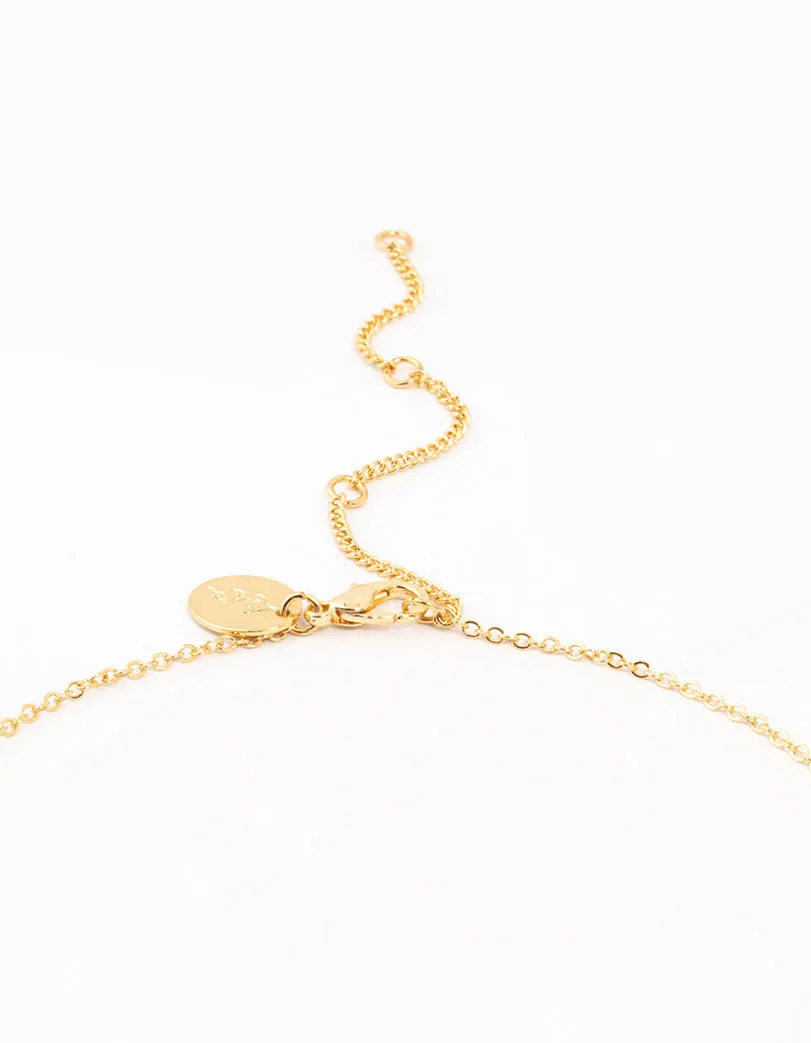 Gold Plated Pearlescent Mary Necklace