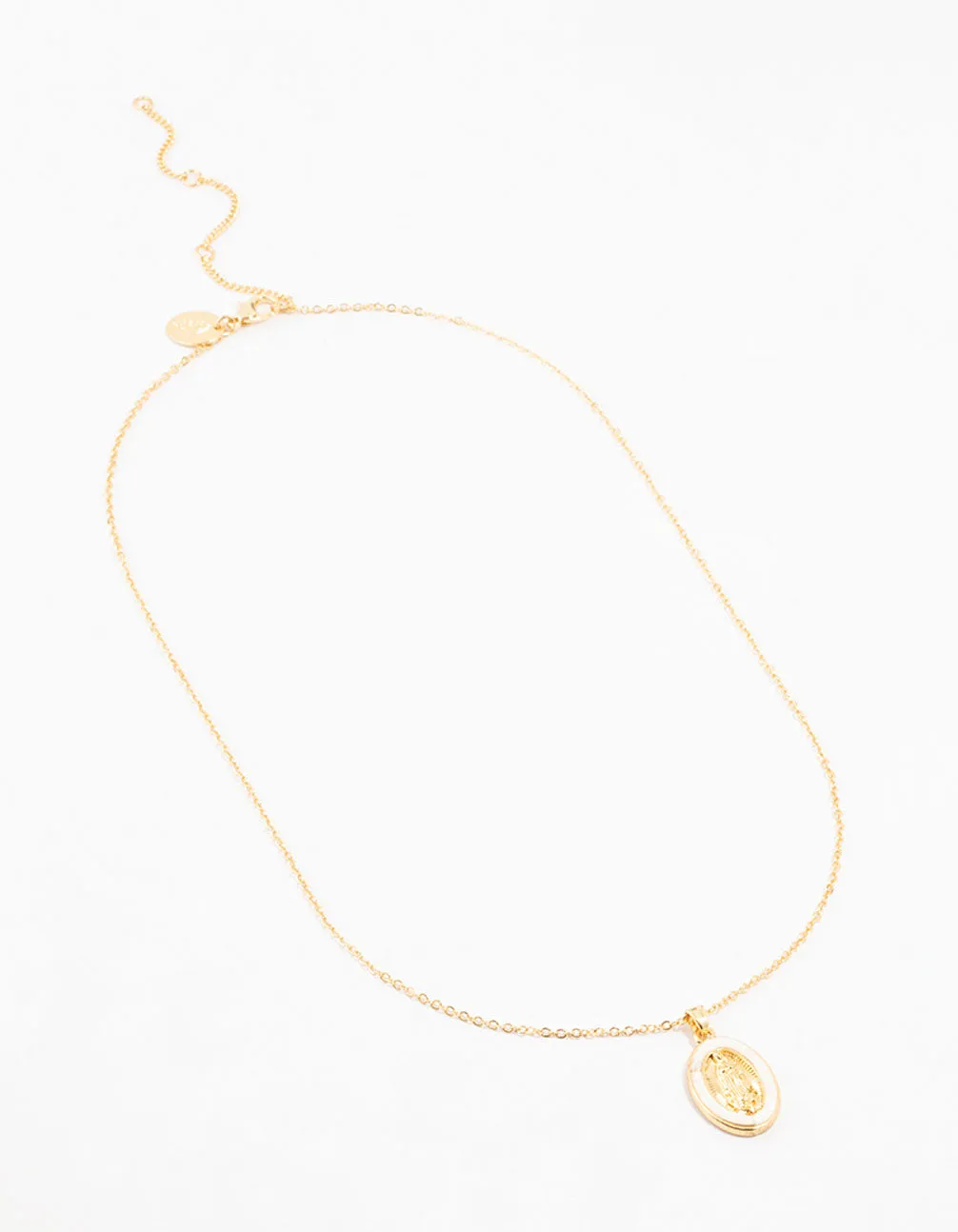 Gold Plated Pearlescent Mary Necklace