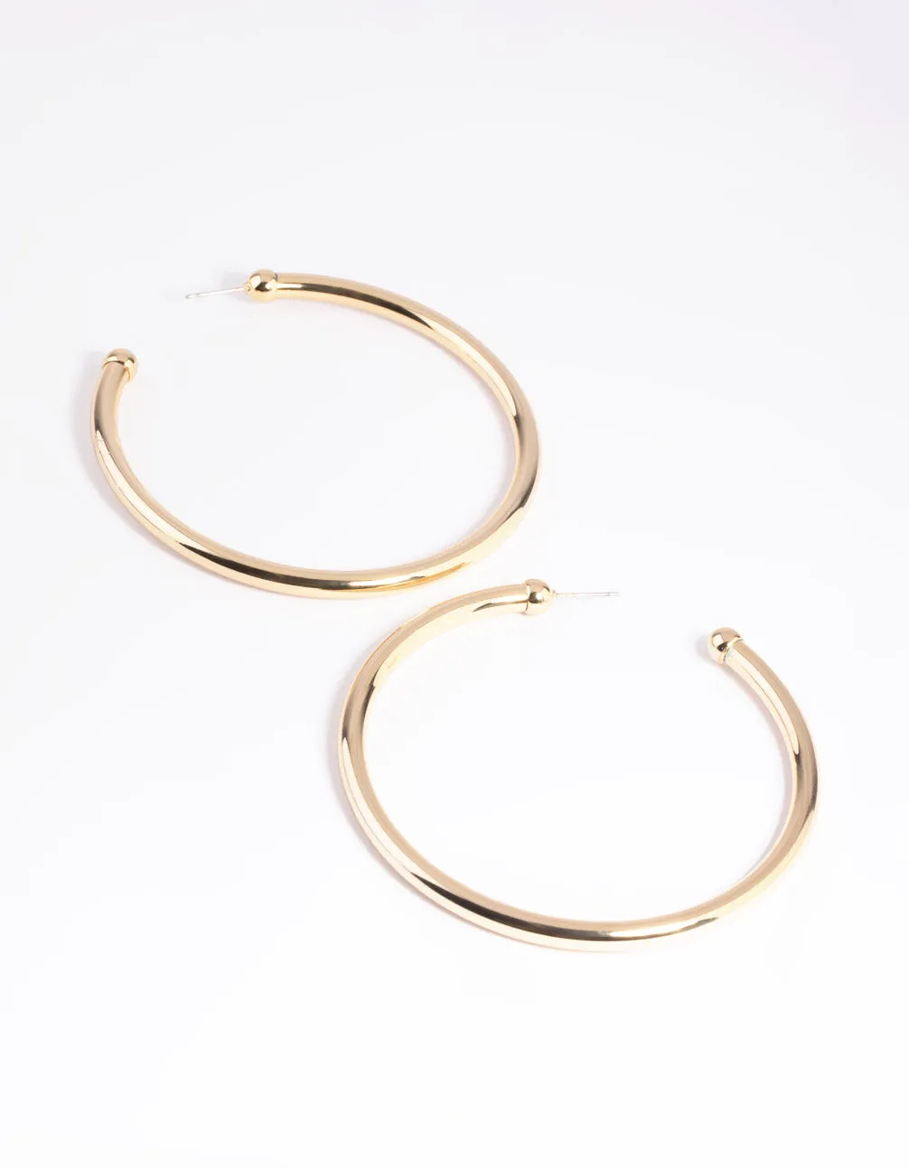 Gold Plated Smooth Hoop Earrings