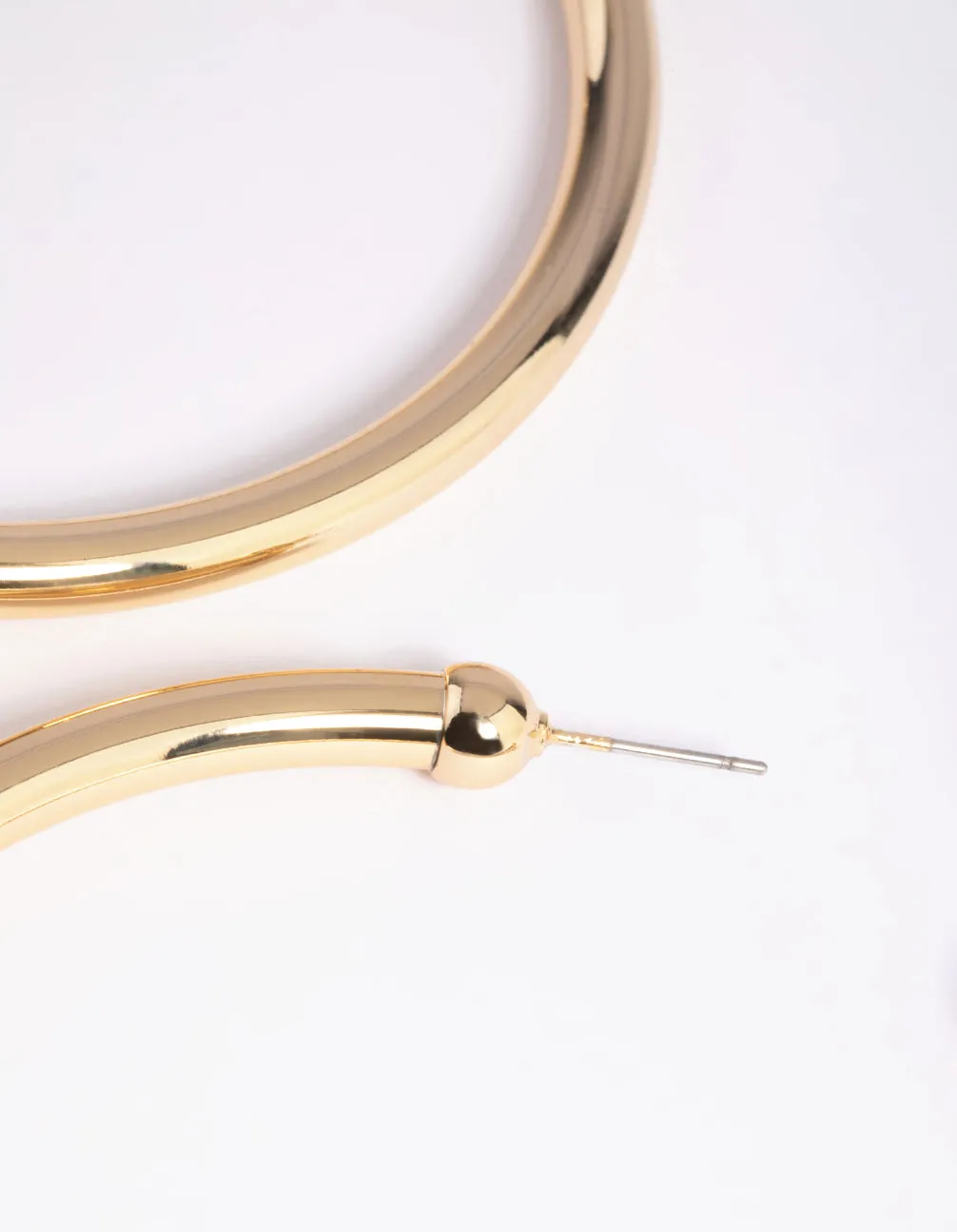 Gold Plated Smooth Hoop Earrings