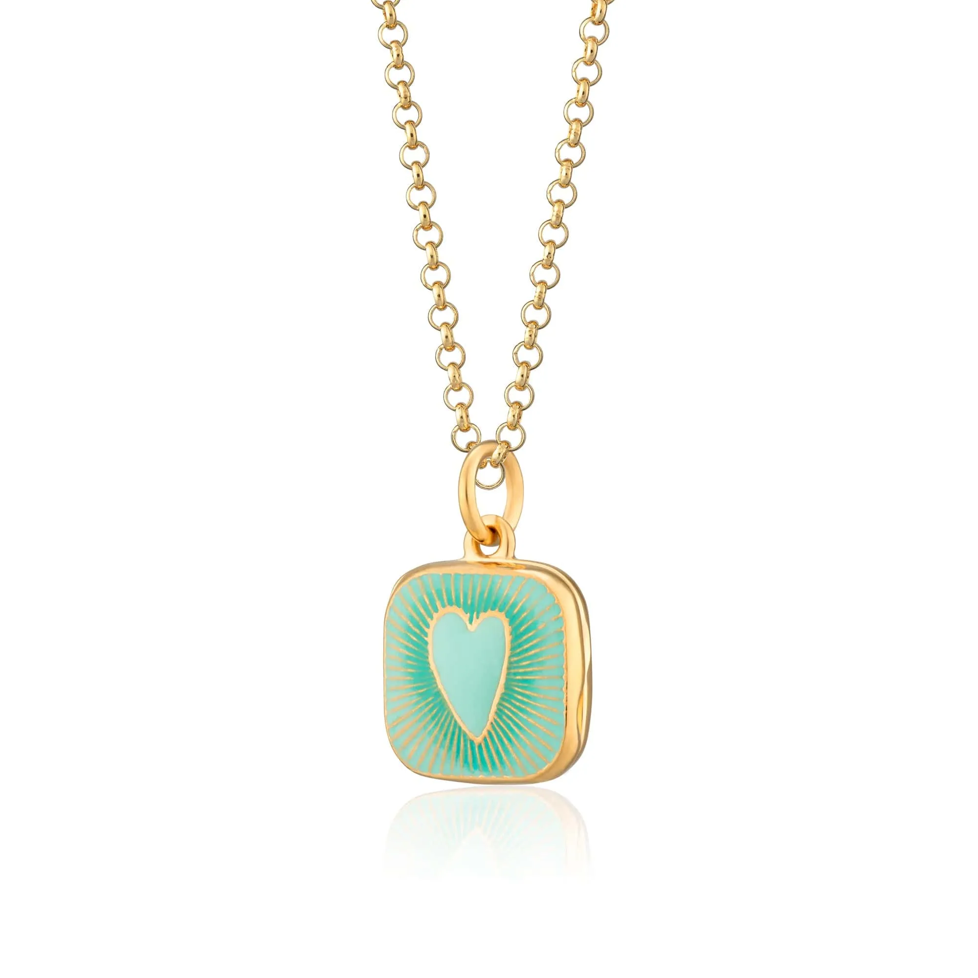 Gold Plated Turquoise Heart Locket Necklace