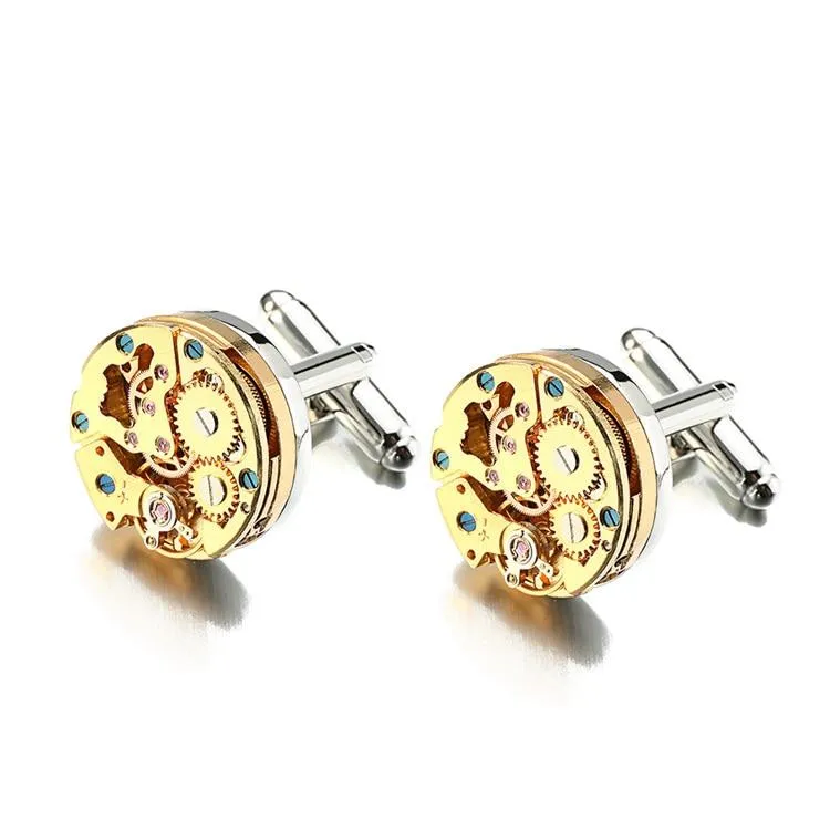 Gold-Tone Watch Movement Cufflinks