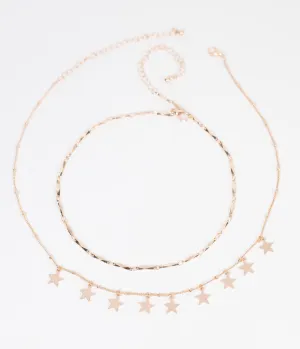 Golden Star Chain Necklace Set