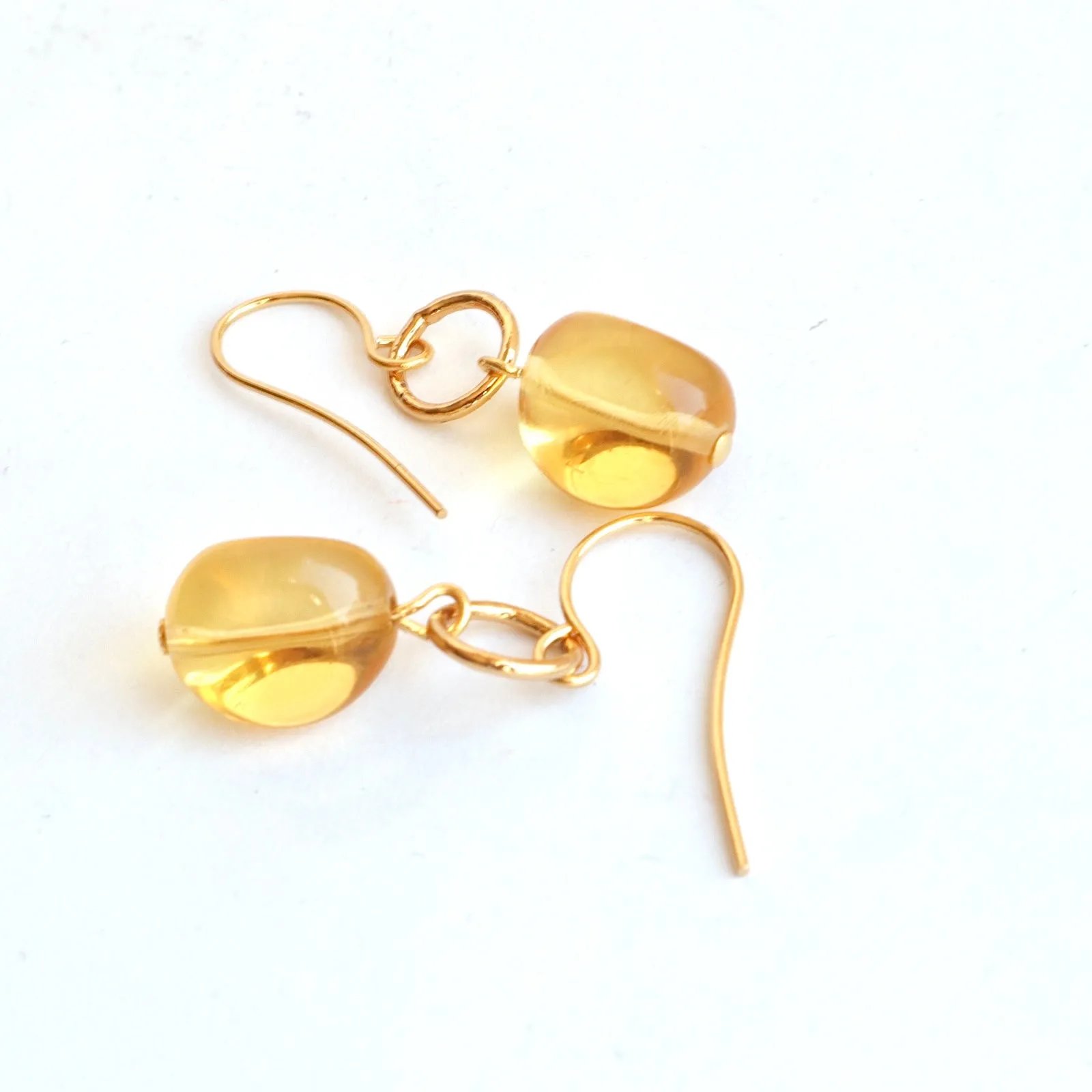 Golden yellow Glass Earrings