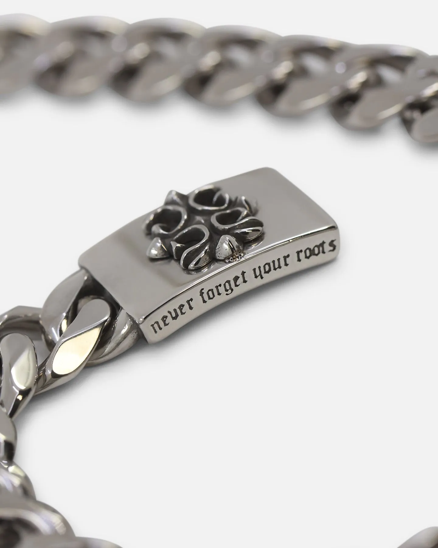 Guess Mainline 10mm 4G Rebel Curb Chain Bracelet Silver