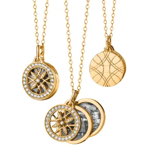 High Polish Round Gate Locket with Diamonds