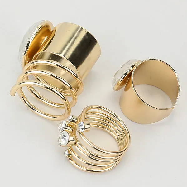 iLLASPARKZ Chunky Crystal Ring Set
