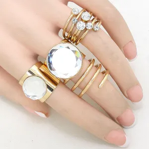 iLLASPARKZ Chunky Crystal Ring Set