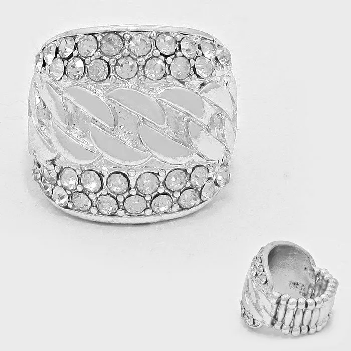 iLLASPARKZ Crystal Pave Chunky Stretch Ring
